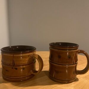 Two Lord Nelson Pottery Bamboo Coffee Mugs ( England)